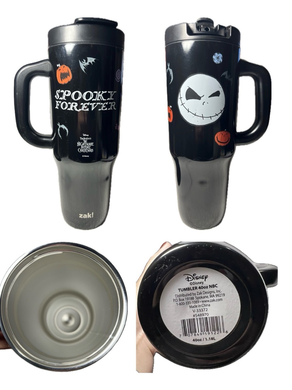 Disney Black Nightmare Before Christmas "Spooky Forever" Travel Mug